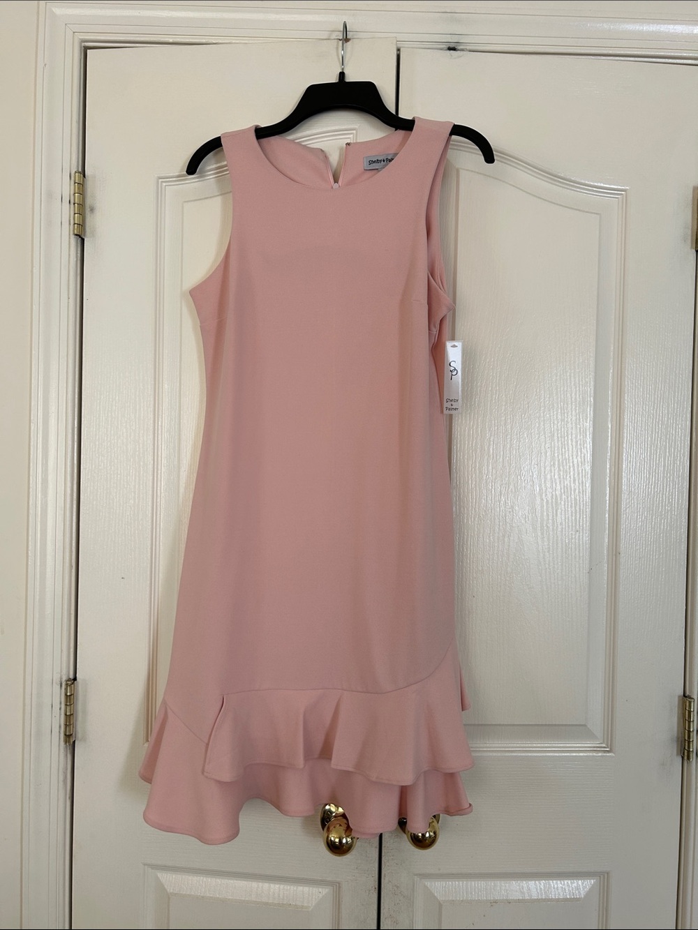 Shelby & Palmer Dusty Pink Sleeveless Ruffle Hem Mini Dress